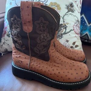 Brown and Tan Ankle Boots